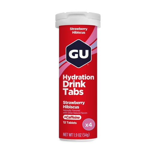 [BRSROYLROIBB4CQ3] GU Energy Hydration Drink Tabs, Electrolyte Drink Tablets with Potassium, Strawberry Hibiscus - 48 Servings