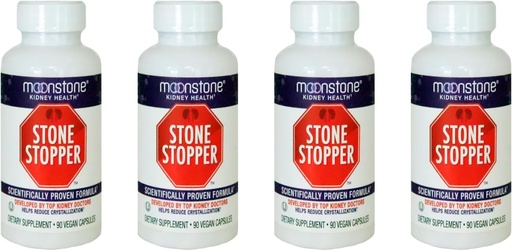 [BRSROBAPA4IWMHTD] Moonstone Kidney Health Stone Stopper Capsules, 4 Pack 90 Capsules per Bottle, 90 Days Supply (360 Count)