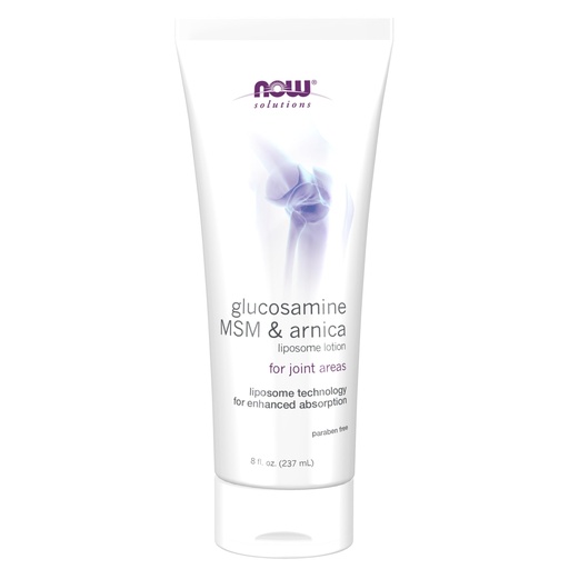 [BRSWIYYLOQAGMAD2] NOW Foods Solutions, Glucosamine, MSM and Arnica Liposome Lotion, For Joint Areas, Liposome Technology for Enhanced Absorption, 8-Ounce