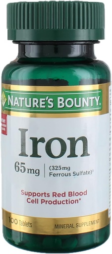 [BRSWGAIOOAIG2GTJ] Iron 65 mg, 4 Bottles (100 Count)