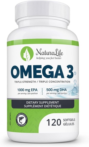 [BRSWKHD2OMPBS2L3] Triple Strength Omega 3 Fish Oil Capsules | High EPA & DHA | 1000mg | 100% Natural Essential Fatty Acids