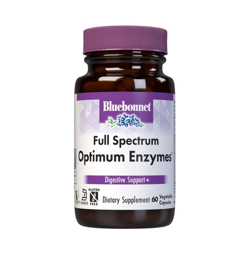 [BRSWIYQTPMJWO2AV] BlueBonnet Full Spectrum Optimum Enzymes Vegetarian Capsules, 60 Count