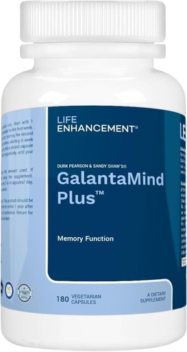 [BRSWIY3QB4OWEHTE] Life Enhancement Galantamind Brain Supplement for Memory and Focus - Vitamin B5 & Galantamine Supplement - Mental Clarity & Cognitive Enhancement (4mg - 180 Capsules, Galantamind Plus)