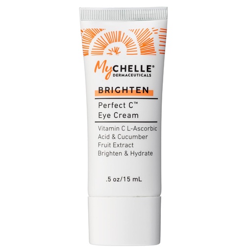 [BRSWIYQEAIMAGGA5] MyCHELLE Dermaceuticals Perfect C Eye Cream - Eye Cream for Dark Circles and Puffiness with Vitamin C & Plant Stem Cells to Reduce Visible Signs of Aging, Fine Lines and Wrinkles, 0.51 Fl Oz (Pack of 1)
