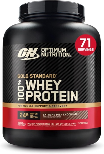 [BRSWIYQYCAORMF36] Optimum Nutrition Gold Standard 100% vadakuvalgu pulber, äärmuslik piimašokolaad, 5 naela (pakendamine võib varieeruda)