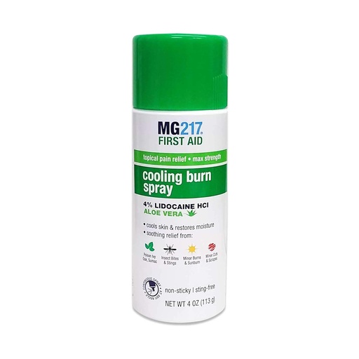 [BRSWYZD3CECRAFAZ] MG217 Maximum Strength Pain Relief Cooling Burn Spray, con Lidocaine y Aloe Vera, 4 oz
