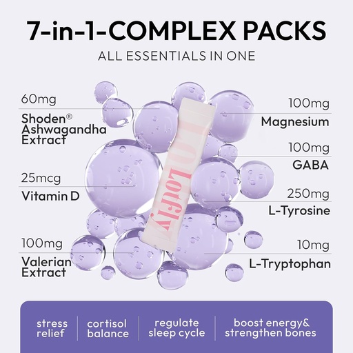 [BRSRAAQTBYMQEG3V] JustCalm Powdered Drink Mix – Stress Relief Balanced Cortisol Levels Relaxation & Better Sleep – With Magnesium, Vitamin D, Valerian Root, Tyrosine, GABA & Shoden® Ashwagandha – Non-GMO – 10 Ct