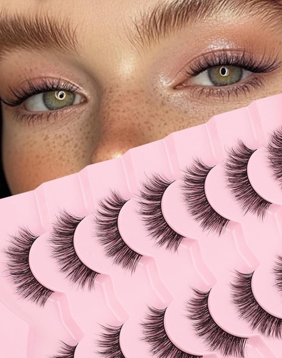 [BRSROCAFAUOWMA37] Natural Lashes Mink Natural Eyelashes False Eyelashes Natural Look False Lashes Wispy Eye Lashes Cat Eyelashes Fake Lashes KD01