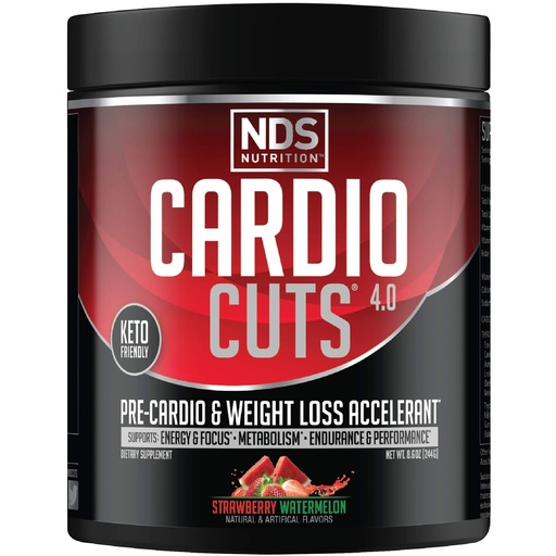 [BRSWGZYPA57A2HY4] Cardio Cuts NDS Nutrition 4.0 Pre Workout Supplement - Advanced Weight Loss and Pre Cardio Formula with L-Carnitine, CLA, MCTs, L-Glutamine, and Safflower Oil - Strawberry Watermelon (40 Servings)