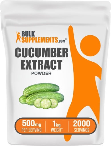 [BRSWY2QLCIGQ2DIY] BulkSupplements.com Cucumber Extract Powder - Cucumber Supplement, for Hydration - Vegan & Gluten Free, 500mg per Serving, 1kg (2.2 lbs) (Pack of 1)