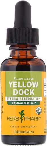 [BRSWIY37AF7A2HQ5] Herb Pharm Yellow Dock Liquid Extract for Digestive System Support - 1 Ounce