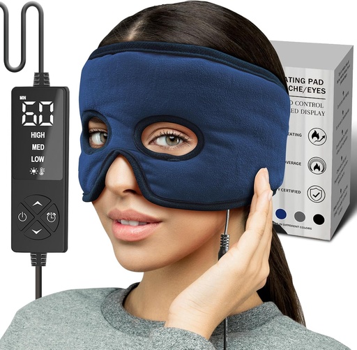 [BRSROBT4AQNRGA36] CREATRILL Heated Sinus Relief Mask, Sinus 압력, 두통 구호를위한 편두통 마스크의 얼굴 가열 패드