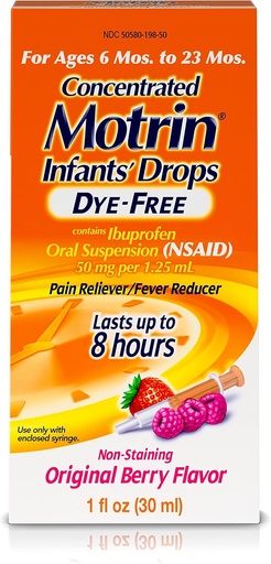 [BRSWIGQYCEGWMF32] Motrin Infants Concentrated Liquid Medicine Drops with Ibuprofen, Berry, 1 fl. oz
