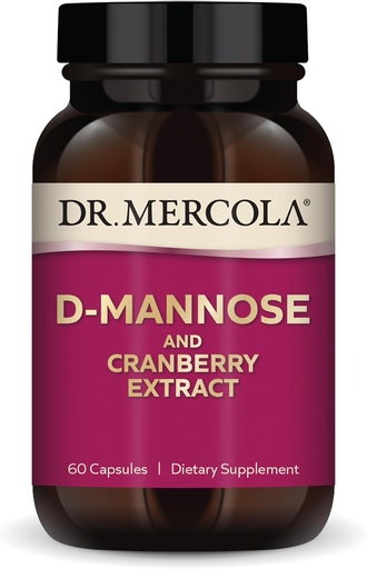 [BRSWIZQ4AEORSA3U] Dr. Mercola D-Mannose and Cranberry Extract, 30 Servings (60 Capsules), Dietary Supplement, Supports Urinary Tract Health, Non-GMO