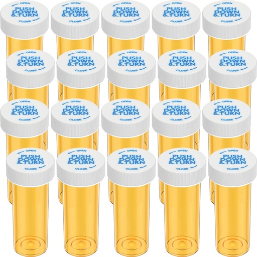 [BRSRMHAHA4CWC3T2] Tukšas plastmasas zāles Pill Pudeles ar bērnu izturīgiem vāciņiem, 6 Dram Mazas receptes Medicīna Konteineri Travel Pill Flakoni Clear Pill Case organizatori (20 Pack)