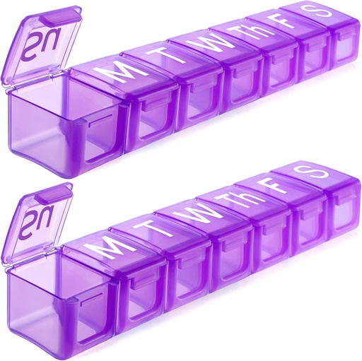 [BRSWYBQ6CIJROYLL] 2 Pack Extra Large Weekly Pill Organizer, BPA Free Pill Box 7 Day with XL Compartment for Fish Oils, Travel Friendly Medicine Organizer Pill Case for Vitamins, Συμπληρωματικά