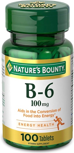 [BRSRMHDYB4FGG23V] Nature?s Bounty Vitamin B6, 100mg, Tablets, 100 Ct..