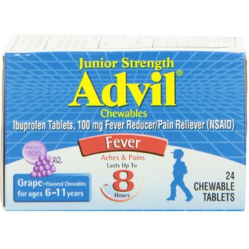 [BRSWI2QPBUBQO2LO] Advil Junior Strength Pain Reliever - 24 Chewable Tablets