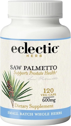 [BRSWIYQAO5YRU2TC] Eclectic Herb - Saw Palmetto Capsules | Urinary Tract & Prostate Health Supplement for Men | Supports Male Health | Non-GMO, Vegan, Gluten Free (120 CT | 600 mg)