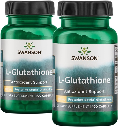 [BRSWGEL4OYIWACDP] Swanson Amino Acid L-Glutathione 100 Milligrams 200 Capsules 2 Bottles