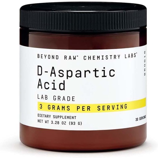 [BRSWG23QCINRAG3B] BEYOND RAW Chemistry Labs D-Aspartic Acid Powder, Muscle Development and Recovery, 30 Servings