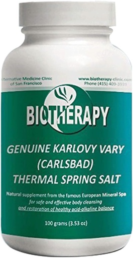 [BRSWYCQTC4FAKYAZ] Biotherapy Genuine Karlovy Vary Healing Mineral Water Thermal Spring Salt - Natural Mineral Supplement Body Cleanser - Support Immune System & Restore Acid-Alkaline Balance - 100 Gram (3.53oz)