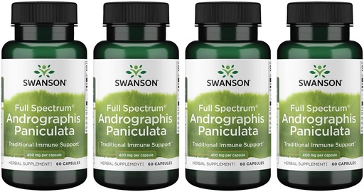 [BRSWGAANDEGRQCI3] Swanson Full Spectrum Andrographis Paniculata 400 Milligrams 60 Capsules (4 Pack)