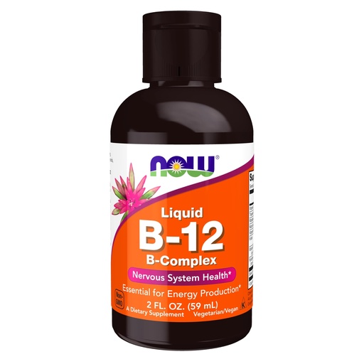 [BRSWIYQIOMHA423O] NOW Foods Supplements, Vitamin B-12 Complex Liquid, Energy Production*, Nervous System Health*, 2-Ounce