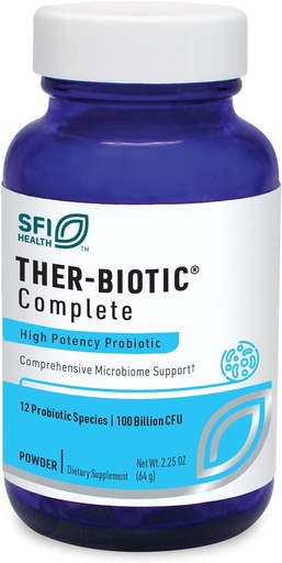 [BRSWIYYZDIJRAFLK] Klaire Labs SFI Health Ther-Biotic Complete Probiotic Powder - 100 milliarder CFU - Kvinners Probiotika for Digestive Helse & Immune Support - Dairy-Free, Hypoallergenic (60 Services, 64g)