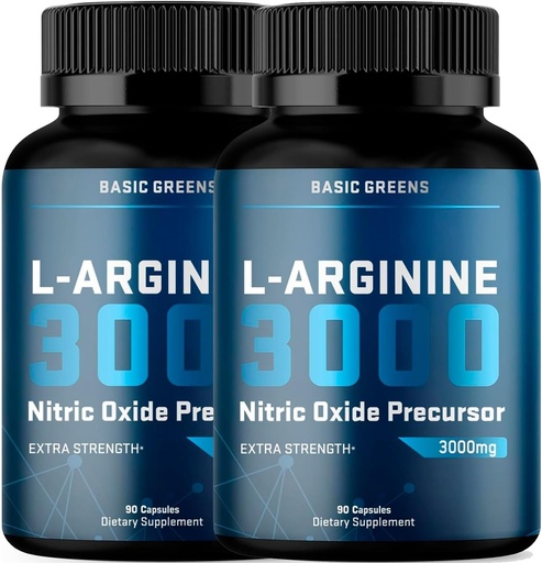 [BRSW2Z36C4NB4CYZ] L-Arginine 3000mg Nitric Oxide Supplement for Men and Women – Non-GMO Vegan Capsules with Beet Root for Circulation, Endurance, Energy, Stamina, Performance and Workout Support – 90 Caps