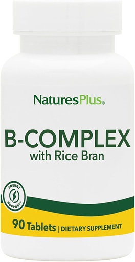 [BRSWIYT3PMCAKDQ5] NaturesPlus B-Complex с рисовым браном - 90 таблеток - вегетарианский, без глютена - 90 сервировки