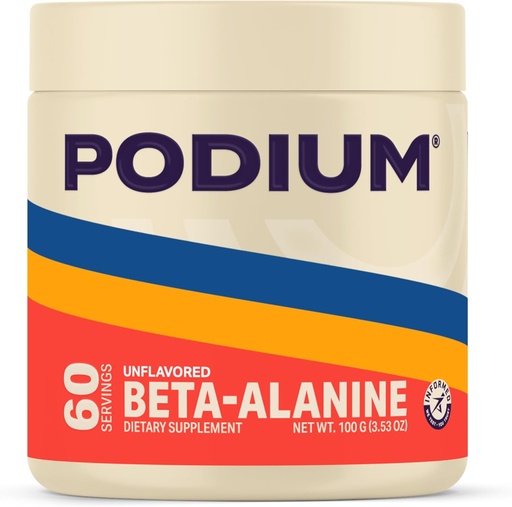 [BRSROZT6CUIQE33B] Podium Nutrition, Solos | Beta Alanine, 60 Servings, Unflavored, Boost Athletic Performance
