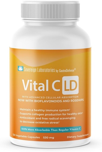 [BRSWKHQRAR7BCCT2] Vital C-LD - Enhanced Liposomal Vitamin C - 530mg Capsules - 120 Count