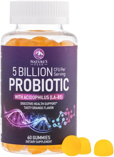 [BRSRMZAQOEMGMD32] Probiotic Gummies - 6 Premium Probiotic Strains - Daily Gut Health Pro Biotic Gummy Supplement for Women, Men & Teens, Natural Digestive Health Support, “Good” Gut & Immune Support - 60 Gummies
