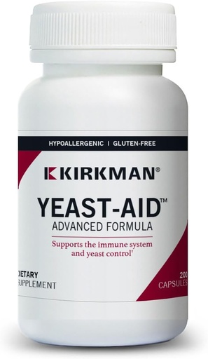 [BRSWKHY5PIOBCCA4] Kirkman - Yeast Aid Advanced Formula - 200 Capsules - Supports Yeast Control - Immune System Support - Hypoallergenic