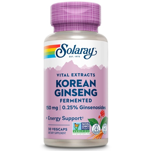 [BRSWKED6CFYR22DO] SOLARAY Fermented Korean Ginseng Root Extract | Healthy Stress, Energy & Physical Endurance Support | Vegan, Non-GMO | 30 VegCaps