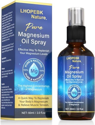 [BRSRAFD3ARYB433U] Magnesium Oil Spray: 2 Fl Oz Pure Magnesium Oil Spray for Feet Replenish Magnesium Easy to Absorb מתאים לכל סוגי העור