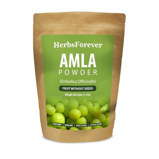 [BRSWIYIZAQPWIDT6] Herbsforever Amla Powder ← Phyllanthus Emblica, Vitamina C & Antioxidants, Supports Healthy Immunity, Non-GMO, Vegan, 454 GMS