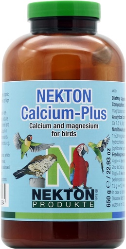 [BRSWGGQFAEFA2HY6] Nekton Calcium-Plus Calcium and Magnesium with B Vitamins for Birds 650gm / 1.43Lb, White