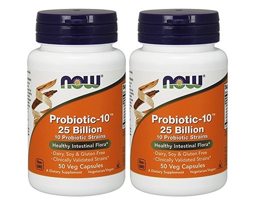 [BRSWGZ36CABW22QV] Now Foods Probiotic-10 25 Billion 50Vcaps (2 Bottles)