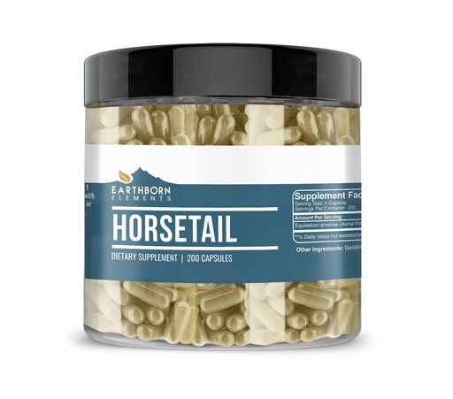 [BRSROYYNOYIWOYA3] Earthborn Elements Horsetail 200 Capsules, Pure & Undiluted, No Additives