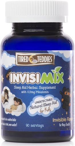 [BRSWGFL3CN5RM2A4] InvisiMix Low Dose Melatonin 300 mcg - Tasteless Textureless Powder Liquid Mix-in for Kids Ages 2+, 90 Servings