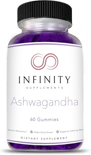 [BRSROHQEAECG22TH] Extra Strength Ashwagandha Gummies with Cherry, Raspberry and Pomegranate Flavor, 60 Count (Pack of 1)