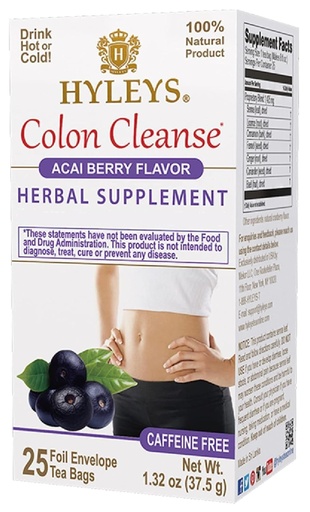 [BRSW2ZQ3BEPBEAAZ] Hyleys Colon tīrīt Tea Acai Berry Flavor - 25 Tējas maisi (1 iepakojums)