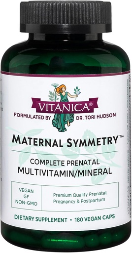 [BRSWIYTQAB4GGADA] Vitanica Maternal Symmetry, Prenatal and Postnatal Vitamins, Vegan, 180 Capsules