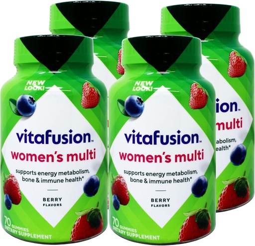 [BRSWGGT6OJYGGDYU] Vitafusion Women's Complete Multivitamin Gummies, Natural Berry, 70 Ct (4 Pack) (Bundle)