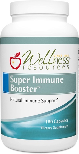 [BRSWI2Q3AQAAY2DO] Wellness Resources Super Immune Booster - Colostrum, Beta Glucan, Olive Leaf, Arabinogalactan (180 Capsules)