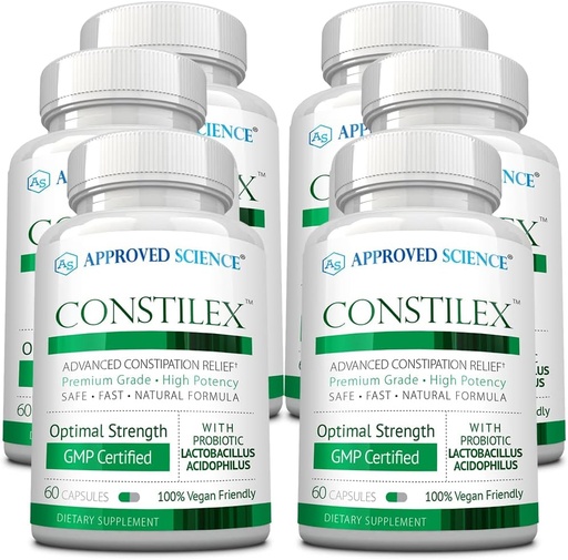 [BRSWGYYTDMMBADY6] Approved Science Constilex - Rapid Constipation Relief & Support from Future Episodes - Promotes Healthy Levels of Bacteria and Strengthens Intestinal Flora - 6 Bottles