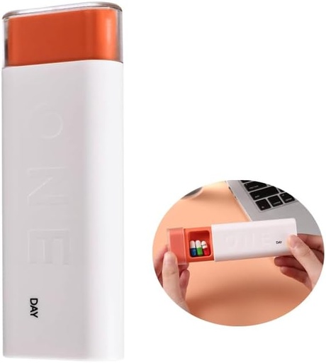 [BRSRAFD3AQDWEDYY] Travel Pill Organizer 3 Times a Day, Daily Pill Box for Travel, Cute Portable Pill Case Pill Dispenser Mini Pill Holder for Supplements, Pills, Vitamins and Medication (White)
