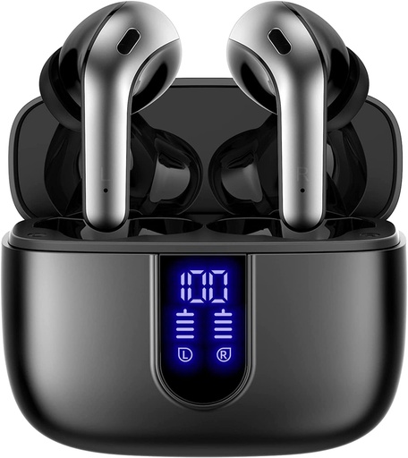 [BRSW2FQ5O5YQE2A3] TAGRY Bluetooth Headphones True Wireless Earbuds 60H Playback LED Power Display Earphones with Wireless Charging Case IPX5 Waterproof in-Ear Ear buds with Mic for TV Smart Phone Laptop Computer Sports